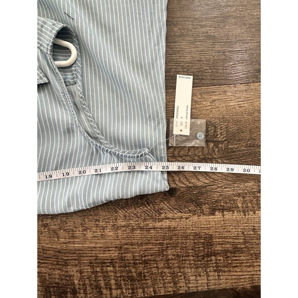 NWT ZAC & RACHEL 1X Womens Sleeveless Blouse Blue White Stripe Style Designer‎ - Picture 4 of 8